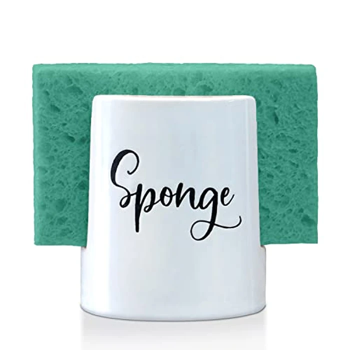 Home Acre Designs Sponge Holder for Kitchen Sink - Rustic Farmhouse Home & Kitchen Decor - White Ceramic by Home Acre Designs - Image 1