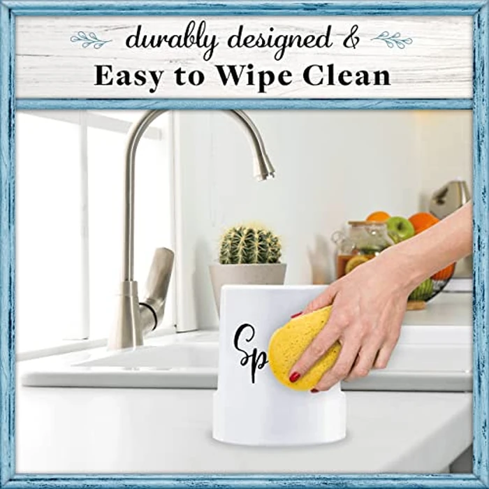 Home Acre Designs Sponge Holder for Kitchen Sink - Rustic Farmhouse Home & Kitchen Decor - White Ceramic by Home Acre Designs - Image 8