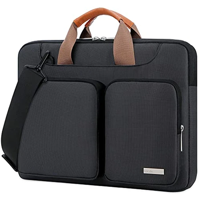 Lacdo 360 degrees Protective Laptop Shoulder Bag for 13 inch MacBook Air M5 A3449 (2026), M4 A3240 2025, M3 A3113, M2 A2681, M1 A2337 A2179 A1932, 13 inch MacBook Neo A18 Pro A3404 (2026) Computer Bag, Black by Lacdo - Used - Very Good condition