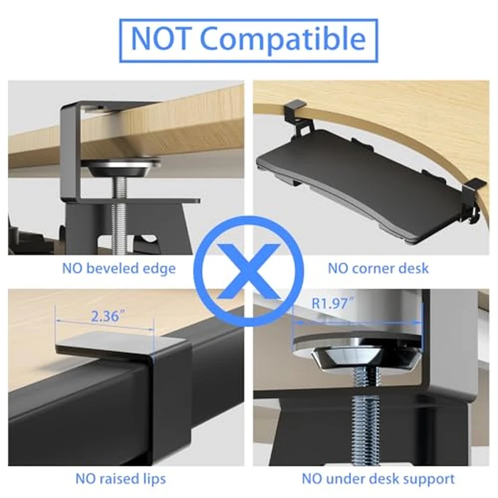 suptek Under Desk Keyboard Tray with Storage Drawer - 26.7" x 11.8" Large Workspace, Heavy-Duty C-Clamp Mount, Adjustable Height, Easy Installation - Perfect for Home Office, DSF6CT by suptek - Image 5