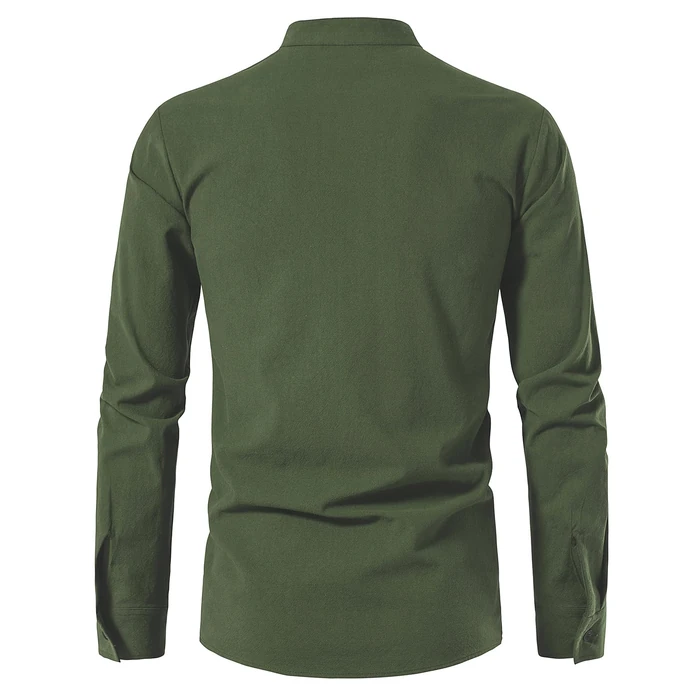 JEMITOP Men's Vintage Renaissance Costume Long Sleeve Lace Up Shirts for Pirate Viking Medieval Vampire Halloween Cosplay Clothing Army Green S by JEMITOP - Image 3