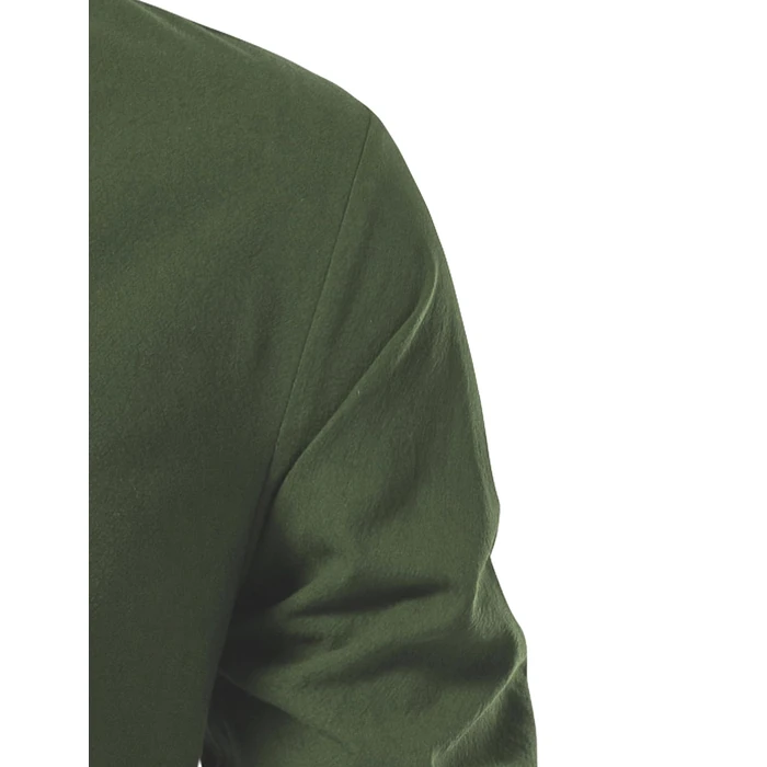 JEMITOP Men's Vintage Renaissance Costume Long Sleeve Lace Up Shirts for Pirate Viking Medieval Vampire Halloween Cosplay Clothing Army Green S by JEMITOP - Image 5