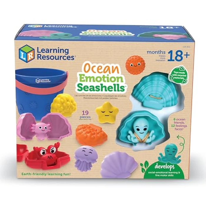 Learning Resources Ocean Emotions Seashells, Ocean Animals Figures, Seaside Game, Sand Toys, Sensory Toys, Sensory Bin, Toddler Outdoor, Preschool Classroom Must Haves, Montessori by Learning Resources - Image 7