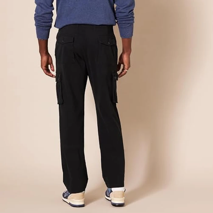 Amazon Essentials Men's Straight-Fit Stretch Cargo Pant (Available in Big & Tall), Black, 46W x 32L by Amazon Essentials - Image 2