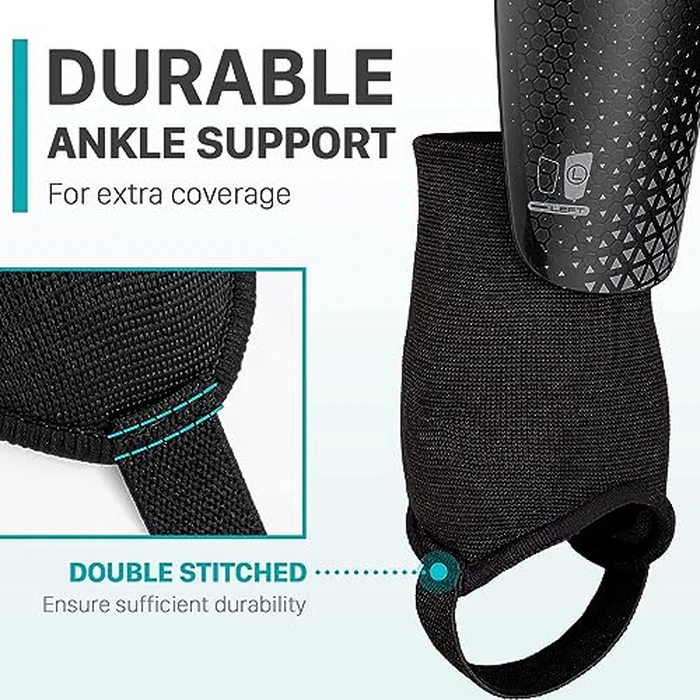 Northdeer Soccer Shin Guards for Kids Youth Adults with Adjutable Ankle Straps - Protective Soccer Equipment for Junior Boys Girls (Black, S) by Northdeer - Image 4