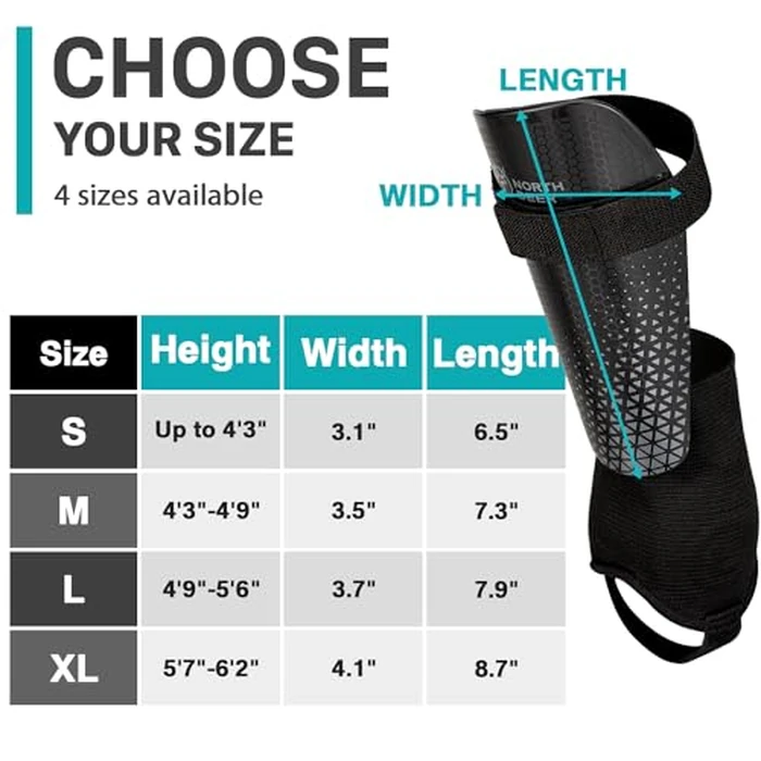Northdeer Soccer Shin Guards for Kids Youth Adults with Adjutable Ankle Straps - Protective Soccer Equipment for Junior Boys Girls (Black, S) by Northdeer - Image 5