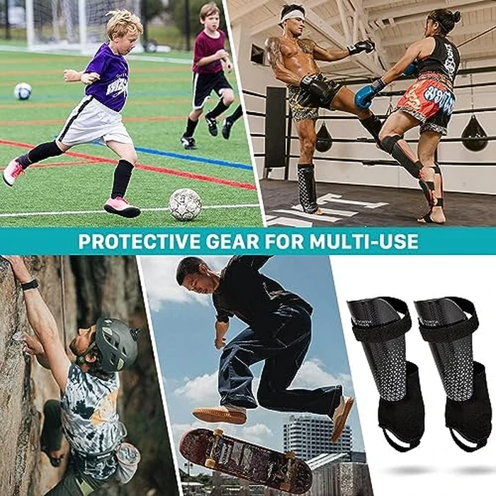 Northdeer Soccer Shin Guards for Kids Youth Adults with Adjutable Ankle Straps - Protective Soccer Equipment for Junior Boys Girls (Black, S) by Northdeer - Image 6