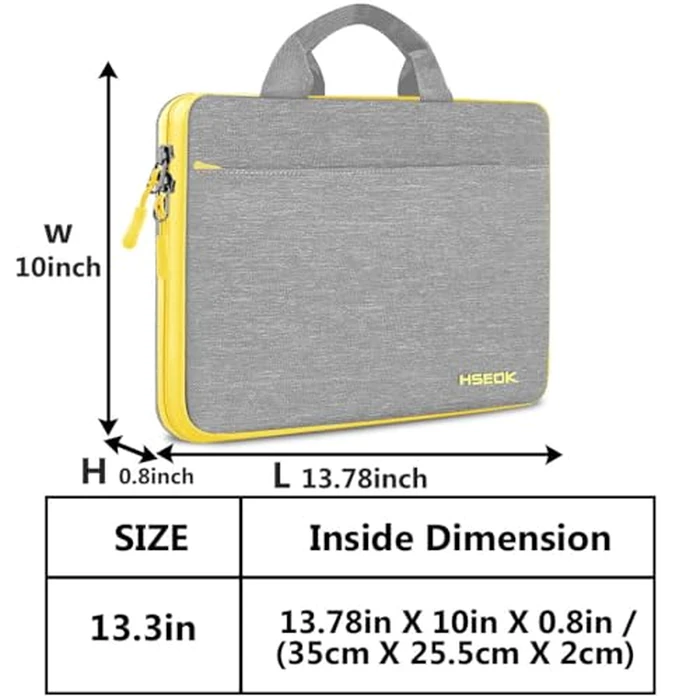 Hseok Laptop Sleeve 13-14 Inch Case Briefcase Compatible with MacBook Neo Pro 14 M5/M4/M3/M2/M1, All Models 13.3 Mac Air/Pro, XPS 13 14, Most Popular 13"-14" Notebooks,L01G01 by Hseok - Image 2