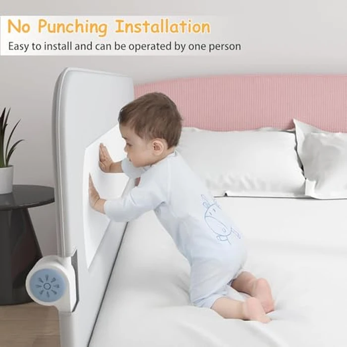 EAQ Foldable Baby Bed Rails Guard for Toddlers, Folding Swing Down Bed Rail for Crib,Portable Baby Bed Rails Guard Bumper for Queen Full King Twin Crib Bunk Size Bed by EAQ - Image 4