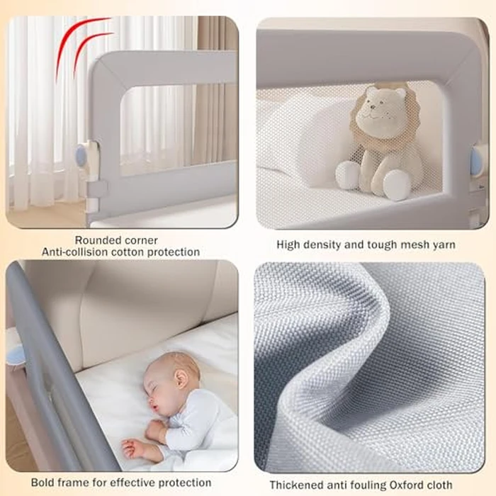 EAQ Foldable Baby Bed Rails Guard for Toddlers, Folding Swing Down Bed Rail for Crib,Portable Baby Bed Rails Guard Bumper for Queen Full King Twin Crib Bunk Size Bed by EAQ - Image 5