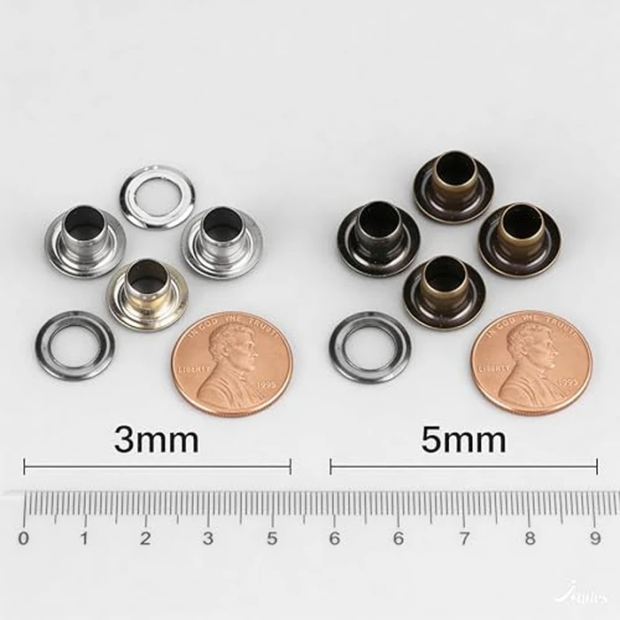 3mm Grommet Kit 3mm Eyelets 3mm Grommet And Washer Kit 3mm Eyelet Kit Eyelet Grommet Set Washers Fastener for Leather Craft Clothes Sewing Accessories with 3pcs Handwork Tools Set(3mmx420pcs) by Akozon - Image 7