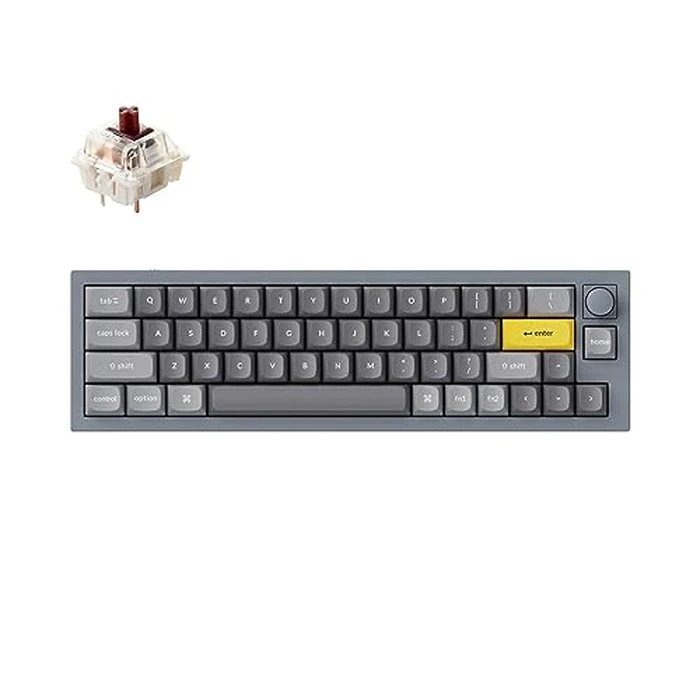 Keychron Q9 Hot-swappable Wired Mechanical Keyboard with RGB LED|Gateron G Pro Brown Switch|Knob Version|for Windows and Mac|Ultra Mini Layout (47 Keys)|Aluminum Frame (Grey,Q9-N3) by Keychron - Used - Like New condition - CA$114.08