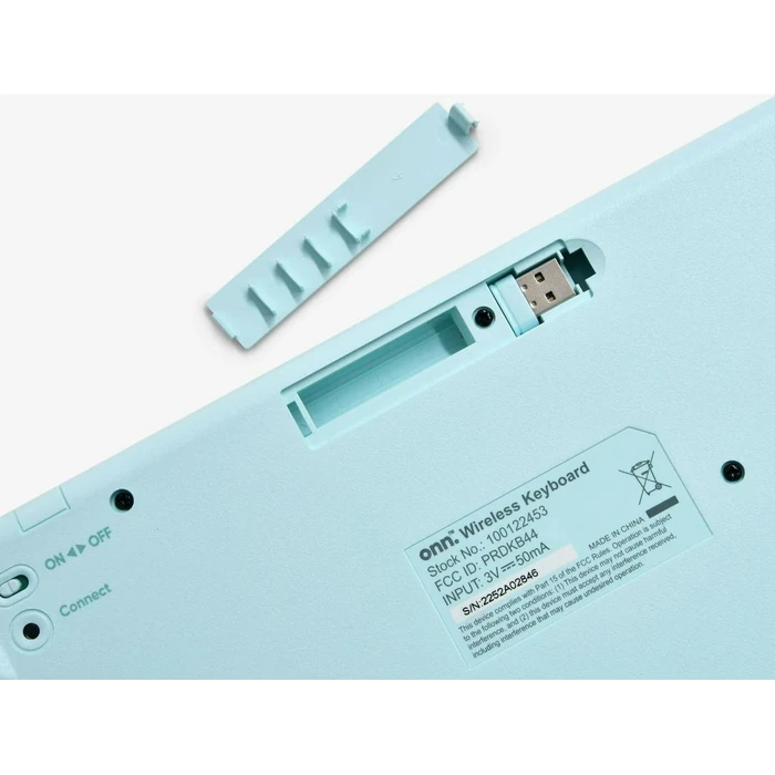 onn. onn. 104-Key Wireless Keyboard and Mouse with Dual-Connectivity USB Receiver - Blue by onn. - Image 4