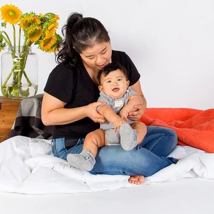 Burt's Bees Baby Girls Booties Organic Cotton Newborn Essentials Shoes, Gender Neutral Color for Ages 0 to 9 Months Old by Burt's Bees Baby - Image 3