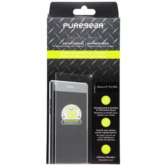 PureGear Steel 360 Screen Protector for iPhone 14 Pro Max - Clear by PureGear - Refurbished - Brand New condition