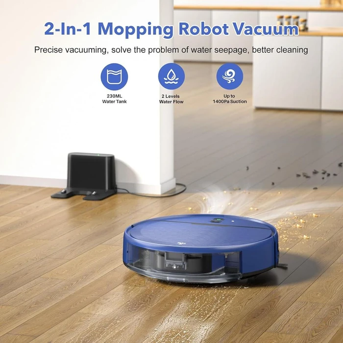 Imartine BR151 Geometric 2 in 1 Mopping and Vacuuming Robot Wifi Self Charge - Blue by Imartine - Image 2