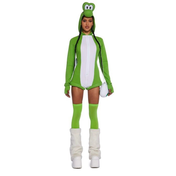 Dolls Kill Dino Pal Costume - Yoshi Inspired Video Game Outfit by Trickz N' Treatz, 1X by Dolls Kill - Image 1