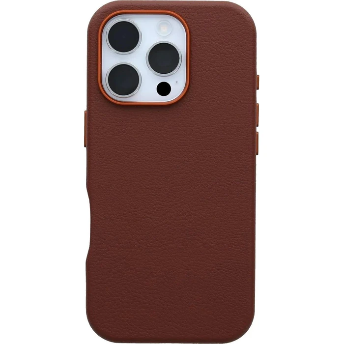 OtterBox Symmetry Series Cactus Leather Phone Case with MagSafe for iPhone 16 Pro Max - Rich Adobe (Brown) by OtterBox - Refurbished - Brand New condition