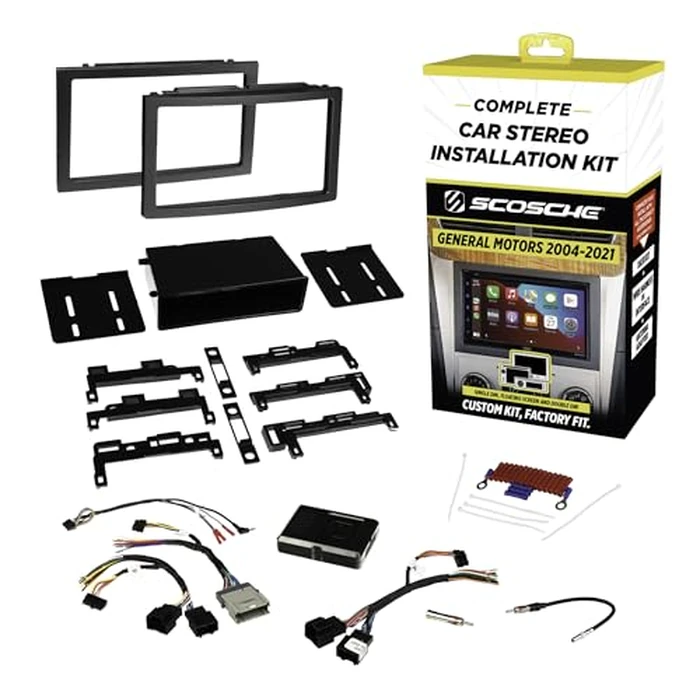 Scosche GM0516DDCS Double DIN Radio Install Dash Kit Compatible with Select 2004-21 Buick, Chevrolet, GMC, Hummer, Pontiac, Saturn and Suzuki Vehicles - Complete Car Stereo Installation Interface Kit by Scosche - Image 1