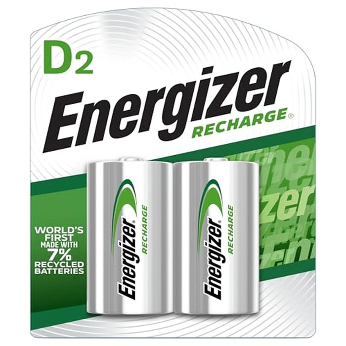 Energizer Recharge Universal Rechargeable D Batteries, 2 Pack by Energizer - Image 1