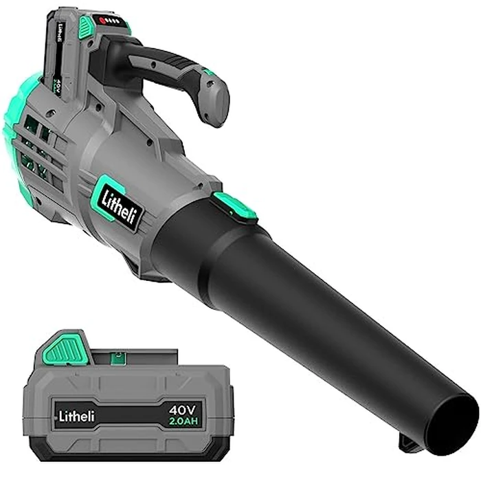 Litheli Cordless Leaf Blower 40V, Battery Leaf Blowers for Lawn Care, Lightweight Axial Blower for Leaves, Dust & Debris, Includes 2.0Ah Battery & Charger by LiTHELi - Used - Good condition - CA$74.77
