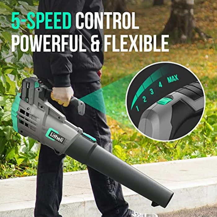 Litheli Cordless Leaf Blower 40V, Battery Leaf Blowers for Lawn Care, Lightweight Axial Blower for Leaves, Dust & Debris, Includes 2.0Ah Battery & Charger by LiTHELi - Image 3