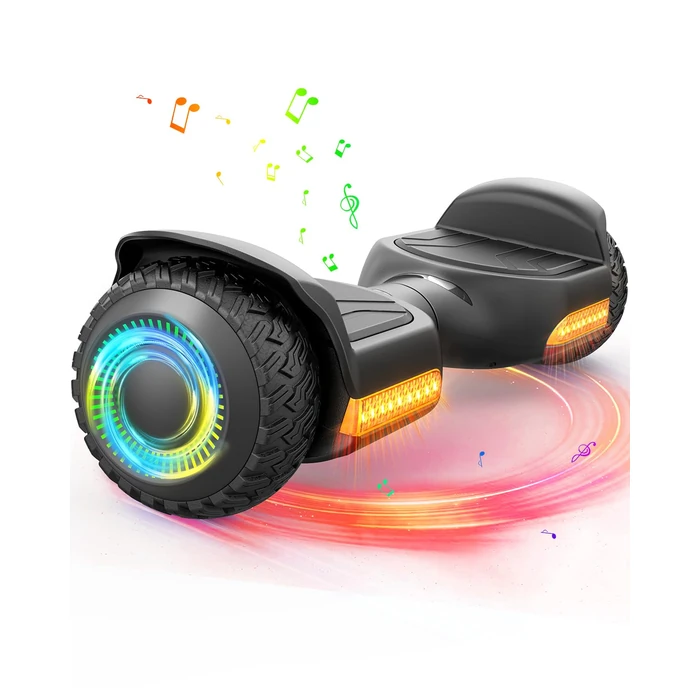 Gyroor G13 Hoverboard for Kids Ages 6-12 & Adults, All-Terrain Self Balancing Scooter with 120W Motors,6.2MPH, 6.5" Off-Road Tires, Climb 15 degrees Slopes, Built-in Music Player, LED Lights, 220 lbs - Black by Gyroor - Used - Like New condition - CA$222.82