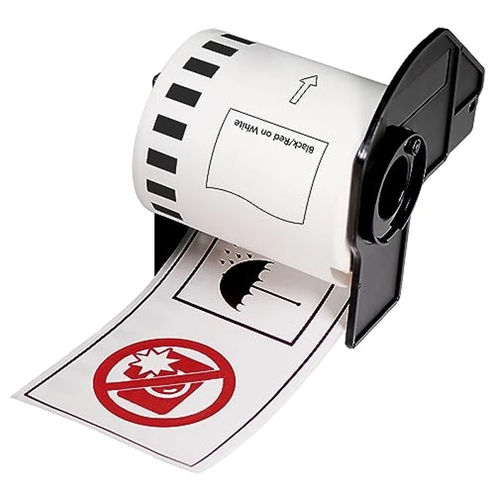 BETCKEY - Black/Red on White Continuous Labels Replace for Brother DK-2251 (2-3/7" x 50'), Use with Brother QL-800, QL-810W, QL-820NWB Printers [10 Rolls] by BETCKEY - Image 2