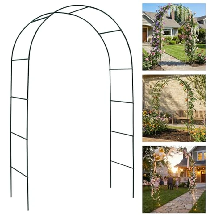 Metal Pergola Arbor, Outdoor Flower Garden Arch Trellis, Durable Steel Garden Arbor for Climbing Plants, Wedding Decoration, 7'8" H x 4'5" W by Skypatio - Used - Like New condition - CA$59.60