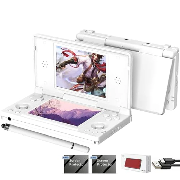 Aivuidbs RG DS Foldable Handheld Game Console RK3568 Anbernic RG DS Android 14 System two-Player Joystick Top and Bottom Dual Screen 4 inch OCA Full Touch Screen 4000mAh 3 + 32gb (RG DS Polar White-new) by Aivuidbs - Used - Like New condition - US$123.49