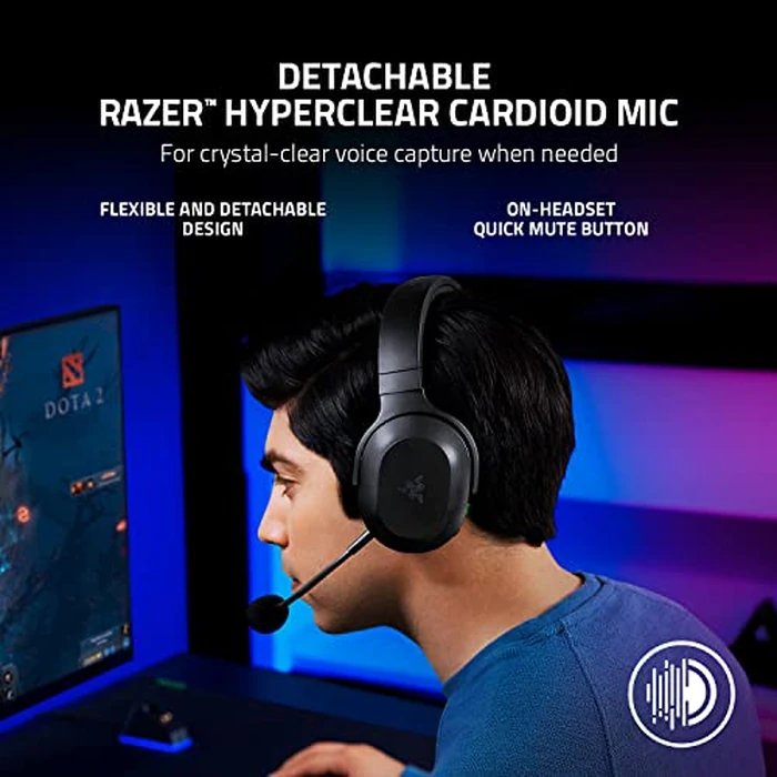 Razer Barracuda X Wireless Gaming & Mobile Headset (PC, PlayStation, Switch, Android, iOS): 2022 Model - 2.4GHz Wireless + Bluetooth - Lightweight 250g - 40mm Drivers - 50 Hr Battery - Black by Razer - Image 5
