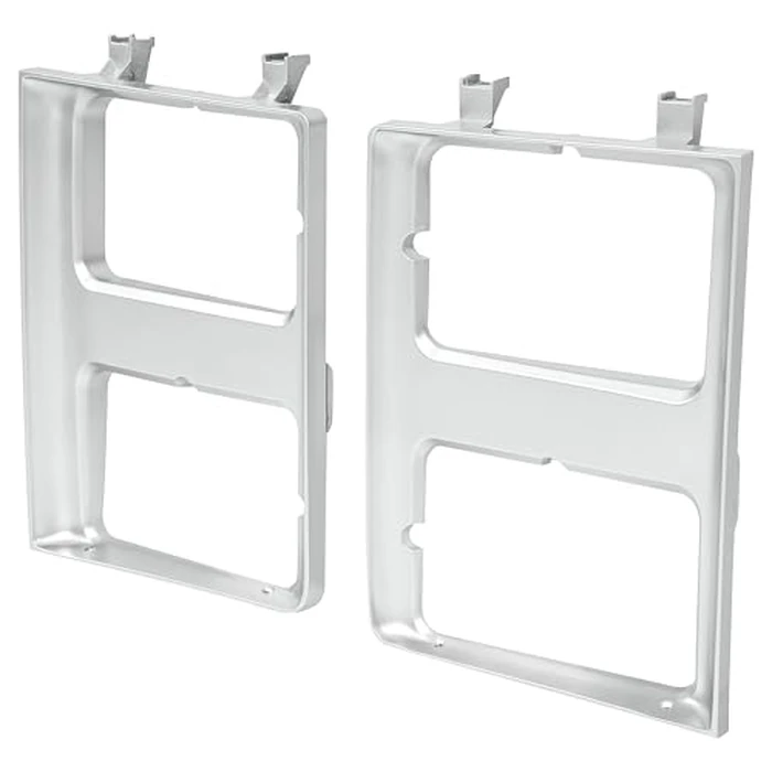 HECASA Pair Headlight Bezel Compatible with 1985-1988 Chevy Chevrolet GMC C/K/R/V Series Truck Blazer Jimmy Replacement for GM2512126 GM2513126 Headlamp Trim Cover Silver Driver & Passenger Side by HECASA - Image 2