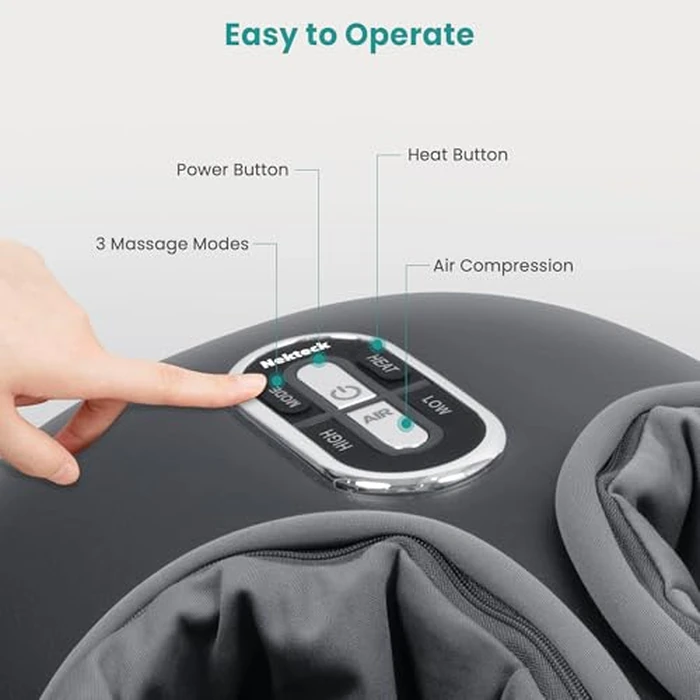 Nekteck Shiatsu Foot Massager with Heat [2026 Upgraded], 3 Modes Deep Kneading Therapy Air Compression, Feet Massage for Plantar Fasciitis, Relaxation Gifts for Men Women Mom Dad Birthday Mother's Day by Nekteck - Image 6