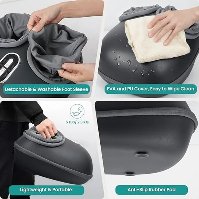 Nekteck Shiatsu Foot Massager with Heat [2026 Upgraded], 3 Modes Deep Kneading Therapy Air Compression, Feet Massage for Plantar Fasciitis, Relaxation Gifts for Men Women Mom Dad Birthday Mother's Day by Nekteck - Image 7