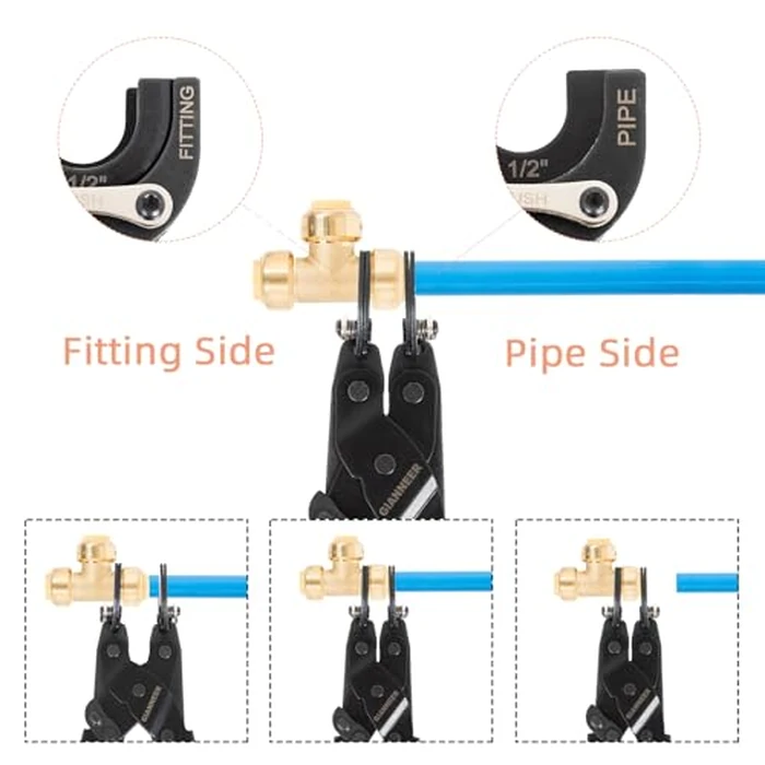 GIANNEER Push to Connect Removal Tool Disconnect Tongs for 1/2”, 3/4”, 1” Push Fitting Pex Removal Tool Improved Version by GIANNEER - Image 3