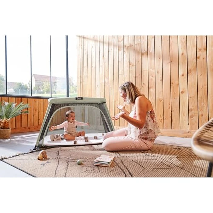 Babymoov Moov & Comfy 3-in-1 Travel Crib & Playard, Portable Baby Bed, Bassinet & Play Yard for Home, Travel, Naps, Sleepovers, Play & Rest, Portable Bassinet, Sage by Babymoov - Image 2