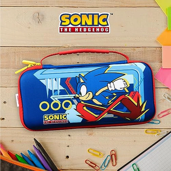 Sonic the Hedgehog Switch Case - Gaming On-the-Go Car Kit, Controller Grips, Hands-Free Stand, Games & Accessories Storage by Sakar - Image 8
