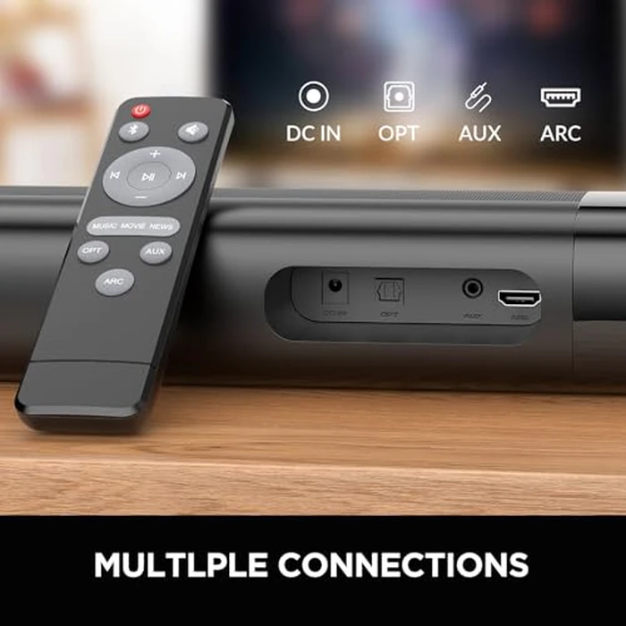 Assistrust Sound Bar, 80W Soundbar with Bluetooth/ARC/Opt/AUX Connect, TV Speakers Sound Bar with Auto Volume Boost, 3 Equalizer Modes, 2 in 1 Detachable Soundbars for TV/PC/Gaming/Projectors by Assistrust - Image 8
