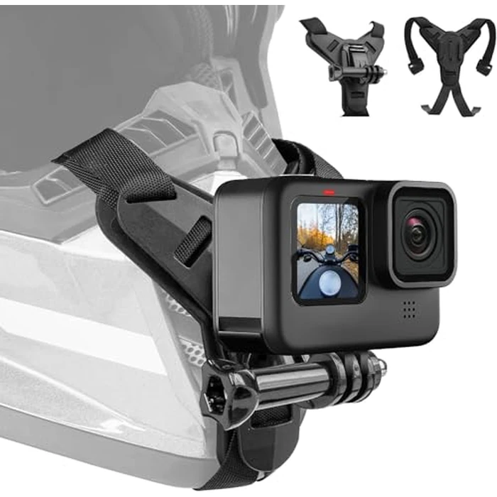 Helmet Mount for GoPro, Motorcycle Chin Strap Attachment with Extension J Hook Dirt Bike Holder Mounting Accessories for Go Pro Max Hero 13 12 11 10 9 8 Insta360 X5 X4 DJI Osmo Nano Action 3 4 5 Pro 6 by TELESIN - Used - Like New condition - US$13.96