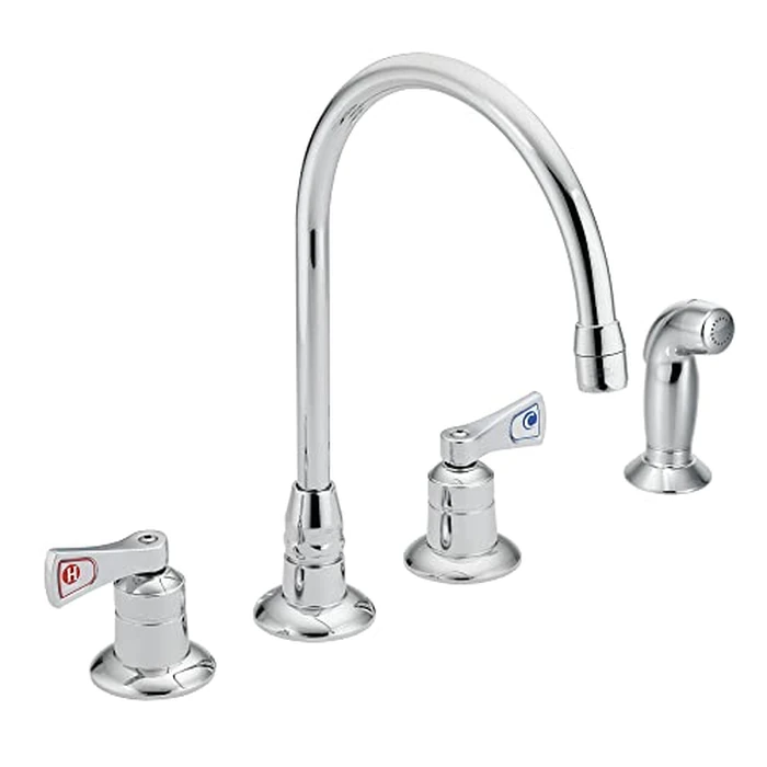 Moen 8242 Commercial M-Dura Kitchen Faucet with Side Spray with 2.5-Inch handles 2.2 gpm by Moen - Used - Like New condition - US$139.65