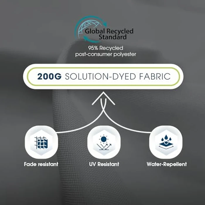 wikiwiki 10ft 3-Tier Patio Umbrella Outdoor Table Market Umbrella for Patio with Push Button Tilt/Crank, Fade Resistant Waterproof POLYESTER Canopy for Garden, Lawn, Deck, Backyard & Pool, Dark Gray by wikiwiki - Image 8