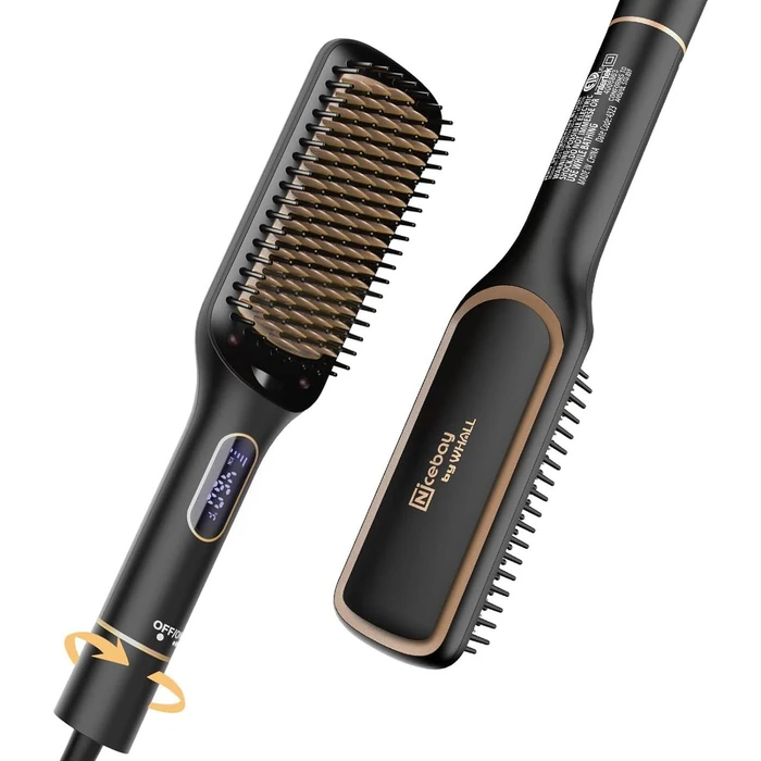Nicebay HS-225 Hair Straightener Brush - Black/Gold by Nicebay - Refurbished - Excellent condition