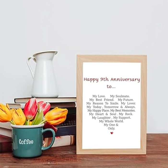 MQMRYeto Funny 9th Anniversary Card For Men Women, Sweet 9 Year Wedding Anniversary Card Decoration For Husband Wife, Romantic Gifts Idea For Boyfriend Girlfriend Couple by MQMRYeto - Image 6