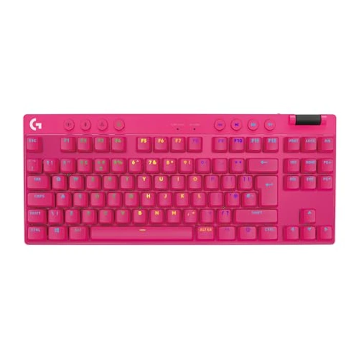 Logitech G PRO X TKL Lightspeed Wireless Gaming Keyboard, Ultra-Portable Tenkeyless Design, LIGHTSYNC RGB, PBT keycaps, Tactile Switches (GX Brown) - Magenta by Logitech G - Used - Like New condition - CA$113.08