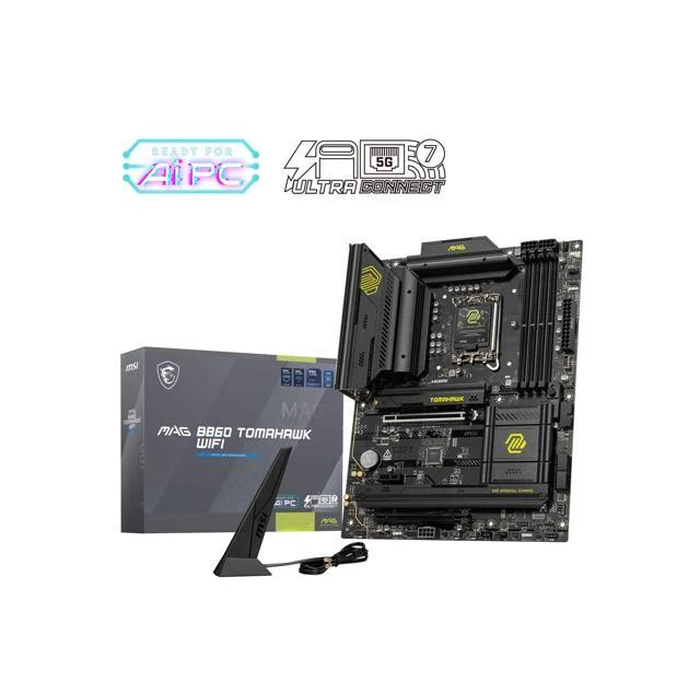 MSI MAG B860 TOMAHAWK WIFI LGA 1851 Intel B860 SATA 6Gb/s Intel Core Ultra DDR5 ATX Motherboard by MSI - Open Boxproduct Type condition - US$144.00