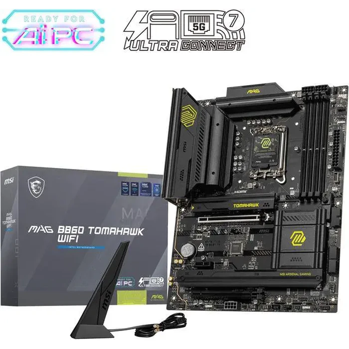 MSI MAG B860 TOMAHAWK WIFI LGA 1851 Intel B860 SATA 6Gb/s Intel Core Ultra DDR5 ATX Motherboard by MSI - Image 2