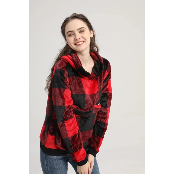 LINYUCHEN Cat Pouch Hoodie Large Pet Pouch Sweatshirt Puppy Kitten Holder Carrier Pullover Tops for Women Red by LINYUCHEN - Image 6