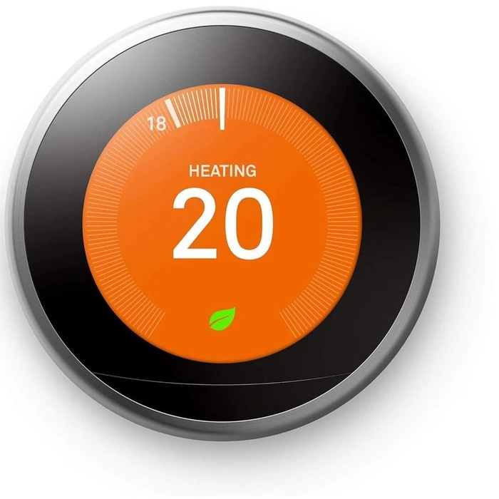 Google Nest Learning Smart Wifi Thermostat (Gen 3) - Stainless Steel by Google - Refurbished - Acceptable condition