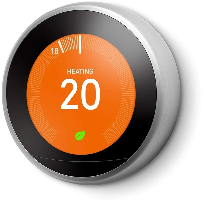 Google Nest Learning Smart Wifi Thermostat (Gen 3) - Stainless Steel by Google - Image 2