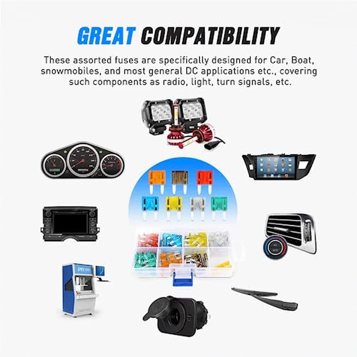 Nilight 120Pcs Blade Fuses Assortment 5, 7.5, 10, 15, 20, 25, 30 AMP Regular Mini ATM/APM Blade Fuses for Cars Trucks Boats Automotives, 2 Years Warranty, Multicolor by Nilight - Image 4